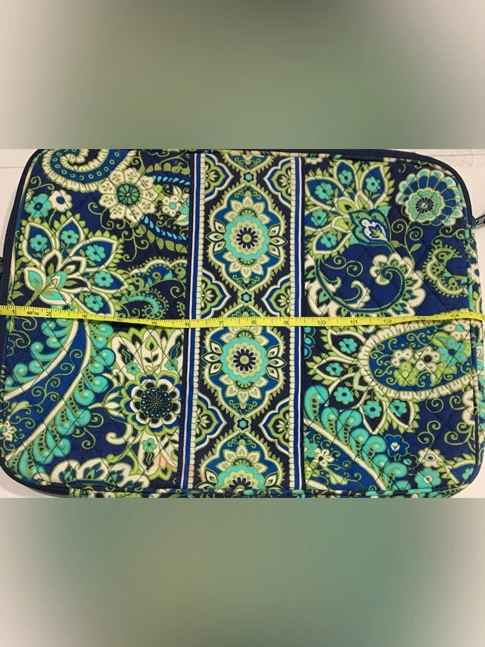 Vera Bradley Quilted Rhythm & Blues Laptop iPad Tablet Sleeve Case Good Preowned